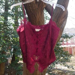 Vintage Gold Tag Victorias Secret Burgundy Top